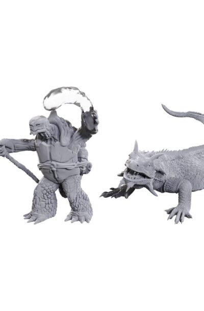 Wizkids: D&D Nolzur’s Marvelous Miniatures Miniaturen unbemalt Tortle Druid & Wild Shape Giant Lizard