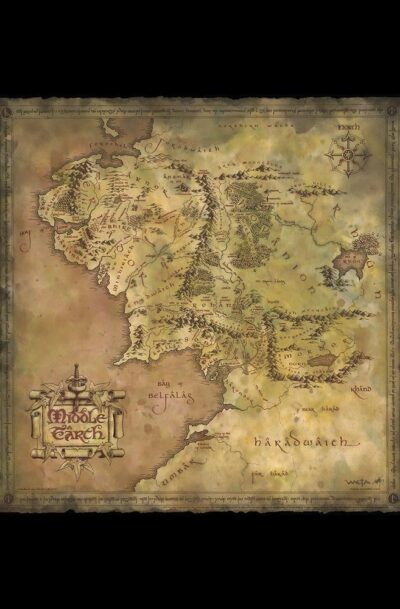 WETA: Herr der Ringe "Parchment Map of Middle-earth" 59 x 30 cm ungerahmt Kunstdruck
