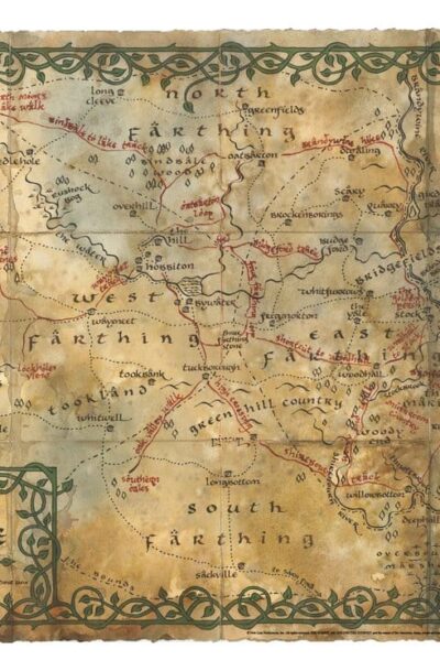 WETA: Herr der Ringe "Map of the Shire" 74 x 54 cm ungerahmt Kunstdruck (auf Anfrage)
