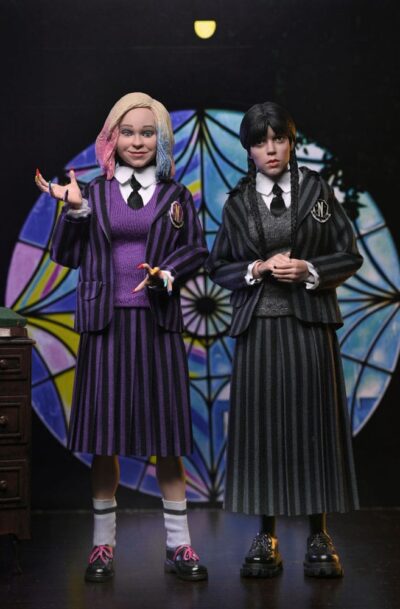 NECA: Wednesday "Wednesday Addams (Nevermore Uniform) and Enid 20 cm" Actionfiguren 2er Pack